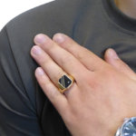 Gouden zegelring met onyx & agaat