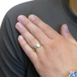 Gouden zirkonia cachet ring