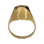 Gouden zwarte lagensteen cachet ring