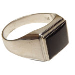 Wit gouden onyx cachet ring