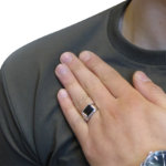 Wit gouden onyx cachet ring