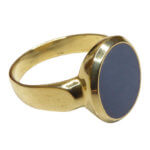 Christian goud cachet ring met lagensteen