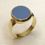 Christian goud cachet ring met lagensteen
