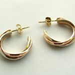 Christian gouden tricolor oorbellen