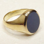 Gouden Christian lagensteen cachet ring