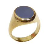 Gouden Christian lagensteen cachet ring