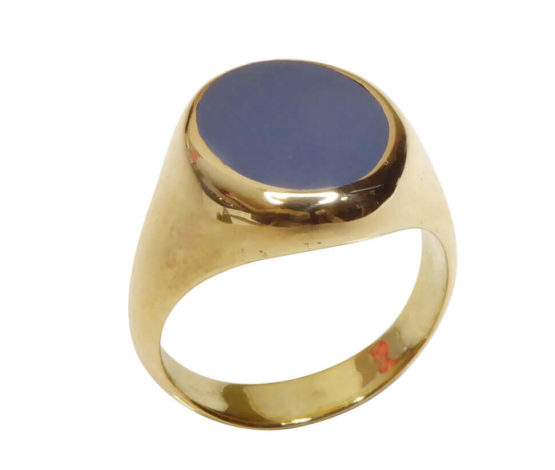 Gouden Christian lagensteen cachet ring