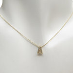 Gouden ketting met A zirkonia hanger