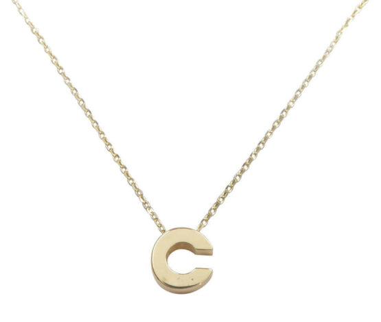 Gouden ketting met C hanger