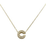 Gouden ketting met C zirkonia hanger