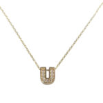 Gouden ketting met U zirkonia hanger