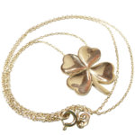 14 karaat gouden klavertje vier hanger