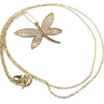 14 karaat gouden zirkonia vlinder hanger