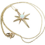 Geel gouden opaal ster hanger
