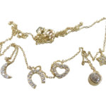 Geel gouden zirkonia bedelketting