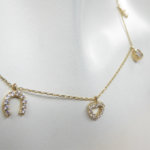 Geel gouden zirkonia bedelketting