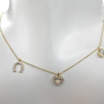Geel gouden zirkonia bedelketting