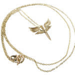 Gouden engel hanger met ketting