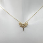 Gouden engel hanger met ketting