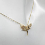Gouden engel hanger met ketting