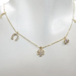 Gouden zirkonia bedelketting