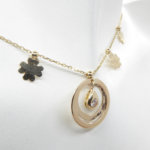 Gouden zirkonia hanger met bedelketting