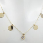 Gouden zirkonia hanger met cirkels