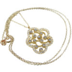 Gouden zirkonia roos hanger