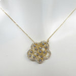 Gouden zirkonia roos hanger