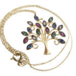 Gouden boom hanger met zirkonia