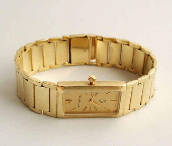 Geel gouden Prisma horloge