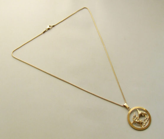 Gouden vissen sterrenbeeld hanger met ketting