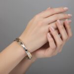 Christian wit en geel gouden slavenarmband