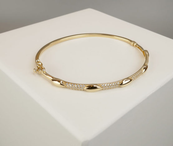 Geel gouden 14 karaat armband met zirkonia