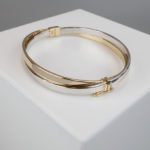 Christian wit en geel gouden slavenarmband