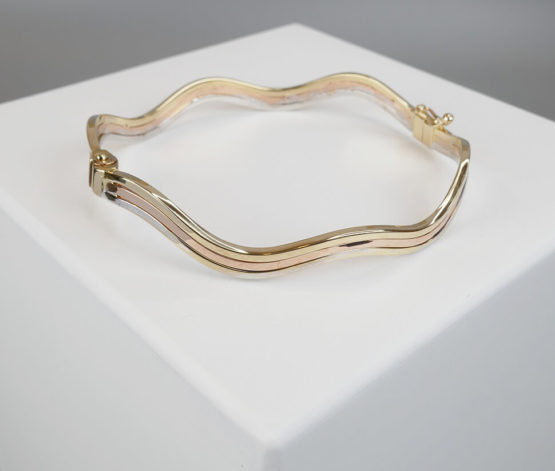 Gouden Christian slavenarmband golvend model