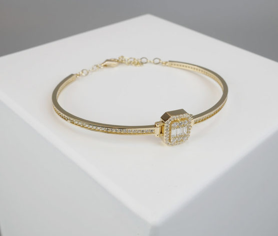 Gouden fantasie armband met zirkonia