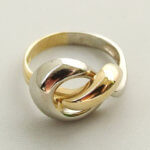 Gouden gevlochten bicolor ring