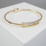 Wit en geel gouden scharnier armband