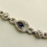 Wit gouden saffieren en zirkonia set
