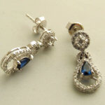 Wit gouden saffieren en zirkonia set