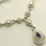 Wit gouden saffieren en zirkonia set