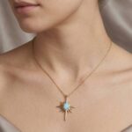 Gouden opaal ster hanger