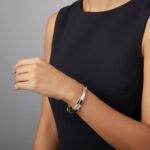 Christian wit en geel gouden slavenarmband