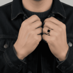 Geel gouden onyx zegelring