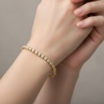 14 karaats gouden tennisarmband met zirkonia