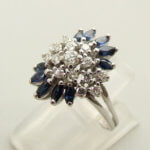 Gouden diamanten ring met saffier