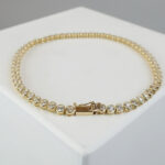 Geel gouden tennis armband met zirkonia