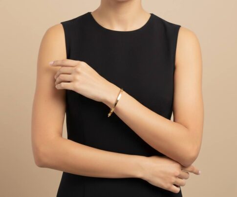 14 karaat Christian gouden slavenarmband