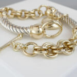 Vintage bicolor gouden armband